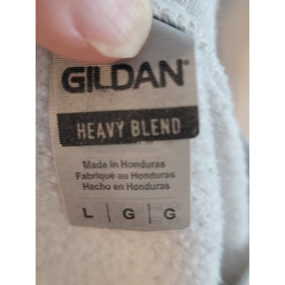 Gildan Heavy Blend Tis The Season Football Leopard Print Sweatshirt Gray Large - Picture 7 of 7
